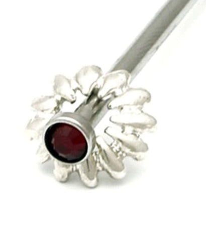 Rosebuds Jewelry FlowerPin Red Urethral Plug with Swarovski Crystal - Cock Rings
