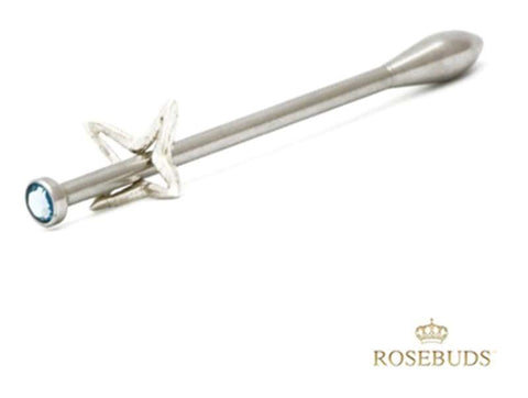 Rosebuds Jewelry Starpin Premium Urethral Sound with Gemstone - Cock Rings