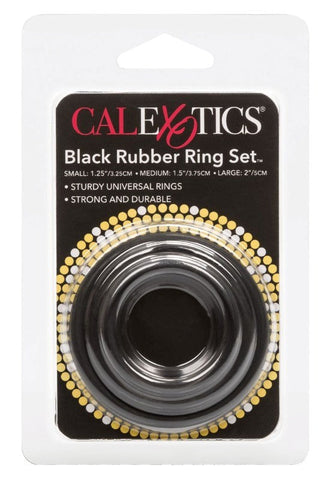 CalExotics 3 Piece Stretchy Rubber Cock Ring Set - Stretchy Cock Rings