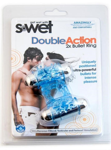 Nu Sensuelle S Wet Double Action Dual Bullet Ring with Dual Motors - Cock Rings
