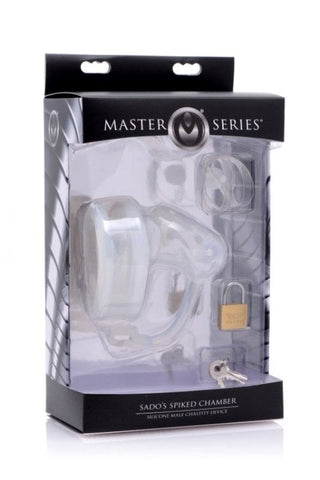 XR Brands Sados Spiked Chamber Silicone Male Chastity Device with Spikes - Male Chastity
