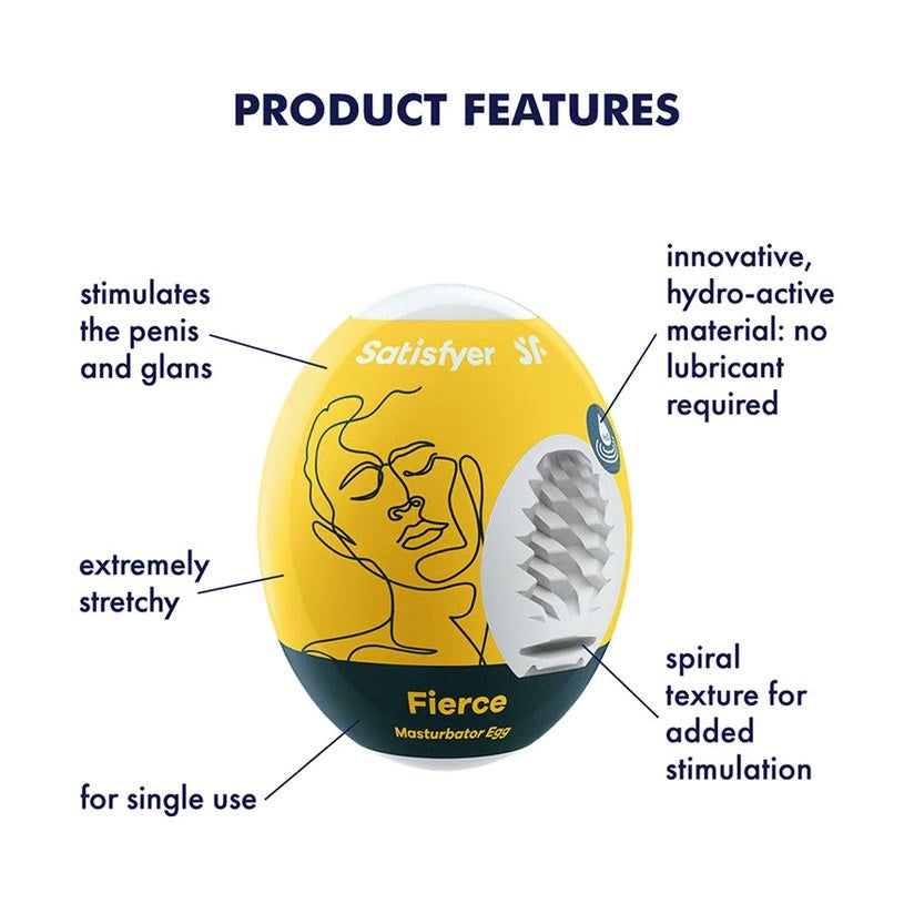 Satisfyer Masturbator Egg Fierce All Fit Cock Rings - - Masturbators and Strokers