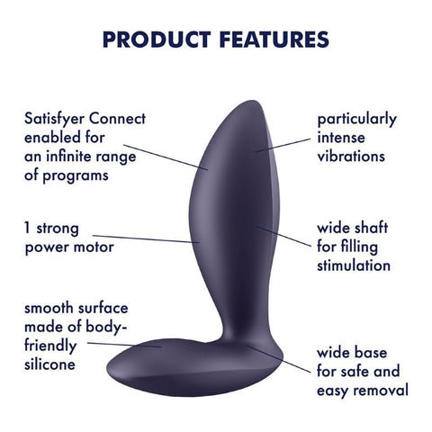 Satisfyer Power App Control Unisex Vibrating Anal Plug with Bluetooth - Anal Vibrators