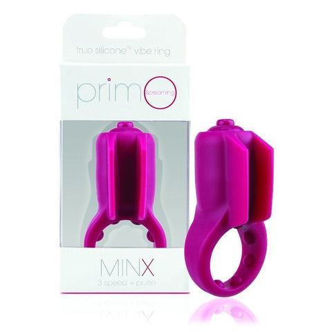 Screaming O Primo Minx Merlot Vibrating Cock Ring with Clitoral Stimulator - Cock Rings