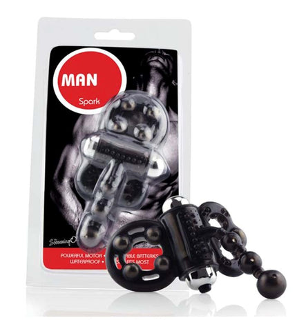 Screaming O The OMan Spark Vibrating Cock Ring with Weighted Metal Balls - Cock Rings