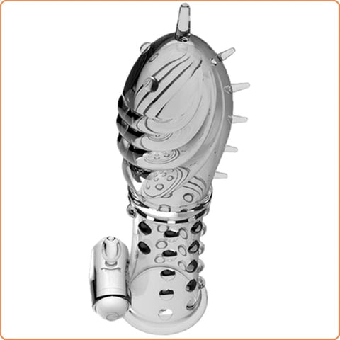 BDStyle Sensual Bliss Vibrating Crystal Penis Sleeve with Battery Power - Pumps, Extenders and Sleeves