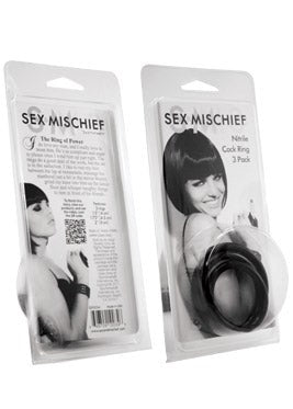 Sportsheets Sex & Mischief Nitrile Cock Ring Set with Three Sizes - Cock Rings