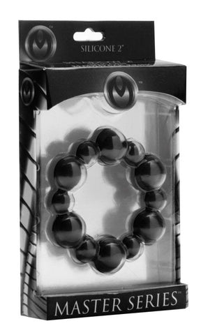XR Brands Shadow Silicone Beaded Cock Ring with Stimu Orb Beading - Cock Rings