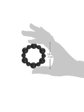 XR Brands Shadow Silicone Beaded Cock Ring with Stimu Orb Beading - Cock Rings