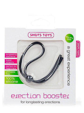 Shots Toys Erection Booster Black Adjustable Cock Ring - Cock Rings