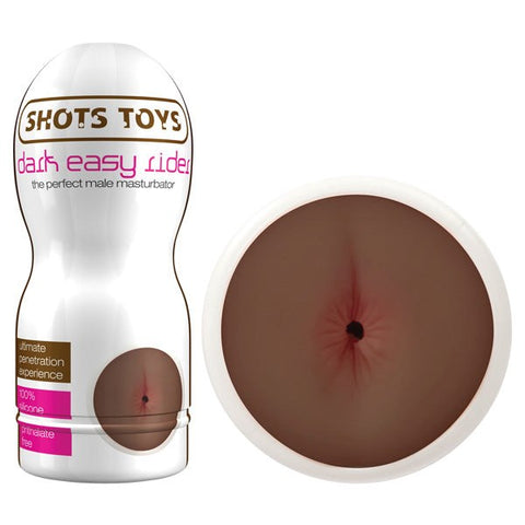 Shots Toys Dark Easy Rider Anal Masturbator with Realistic Texture - Masturbators and Strokers