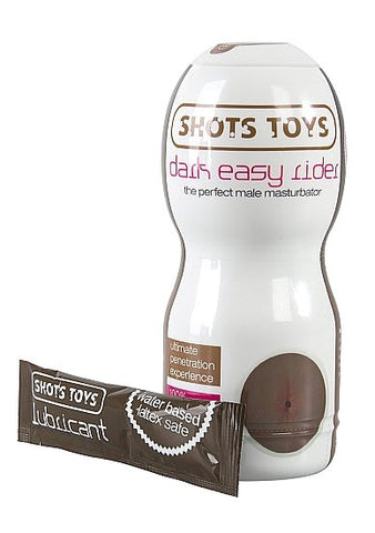 Shots Toys Dark Easy Rider Anal Masturbator with Realistic Texture - Masturbators and Strokers