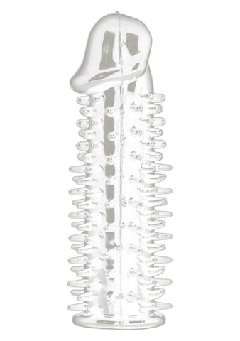 Shots Toys Realistic Spikey Penis Extension Transparent with G Spot Texture - Pumps, Extenders and Sleeves