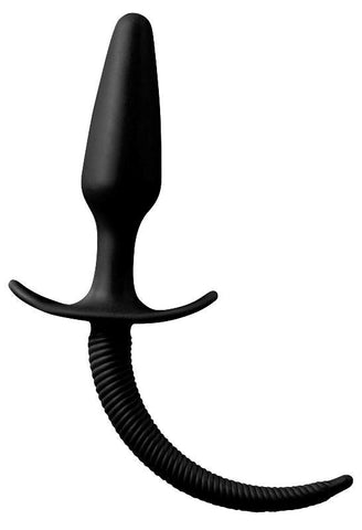 NANMA Corporation Shove Up 4 Inch Silicone Butt Plug with Tail Black - Butt Plugs