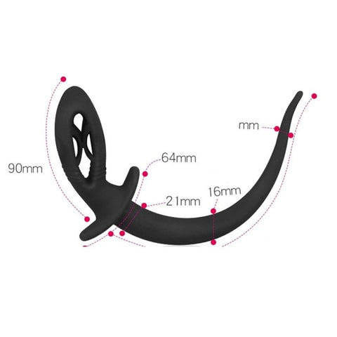 BDStyle Shrink Anal Sphincter Dog Tail Butt Plug with Flexible Tail - Prostate Toys
