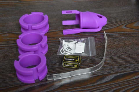 BDStyle Silicone Cock Cage with Multiple Ring Sizes and Locking Options - Male Chastity