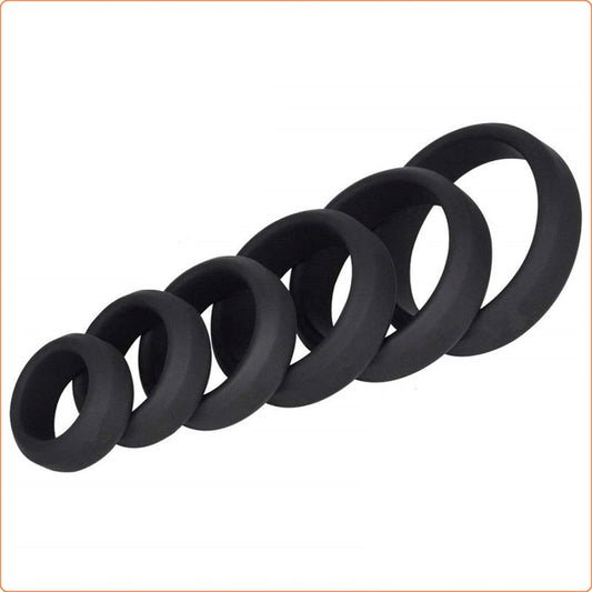Silicone Cock Ring Set - 6 pcs Try It Tonight - - Stretchy Cock Rings