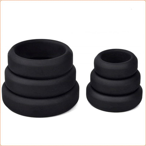 BDStyle Silicone Cock Ring Set 6 pcs for Enhanced Erection Control - Stretchy Cock Rings