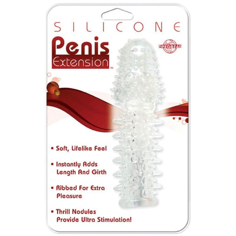 Pipedream Mens Silicone Penis Extension Clear with Textured Stimulation - Pumps, Extenders and Sleeves