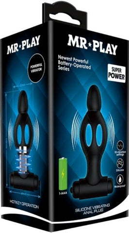 Baile Silicone Rechargeable Vibrating Anal Plug Black 10 Vibration Modes - Anal Vibrators