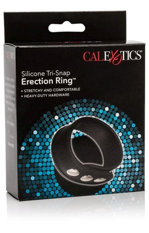 CalExotics Silicone Tri-Snap Erection Enhancer Ring - Stretchy Cock Rings