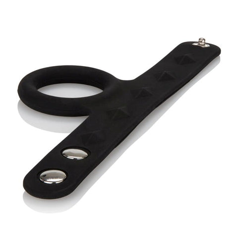 California Exotics Silicone Tri Snap Scrotum Support Cock Ring Adjustable Fit - Cock Rings