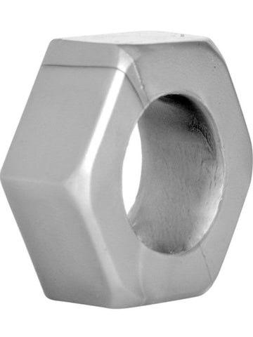 XR Brands Silver Hex Heavy Duty Cock Ring and Ball Stretcher Hexagonal Design - Cock Rings