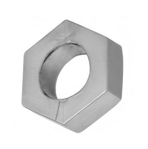 XR Brands Silver Hex Heavy Duty Cock Ring and Ball Stretcher Hexagonal Design - Cock Rings