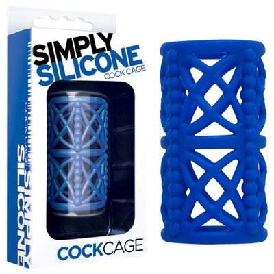 Icon Brands Simply Silicone Cock Cage Sky Blue Celtic Pattern Design - Pumps, Extenders and Sleeves