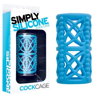 Icon Brands Simply Silicone Cock Cage Sky Blue Celtic Pattern Design - Pumps, Extenders and Sleeves