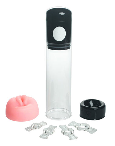 XR Brands Size Matters Autoboss Pump with Vaginal Entry Sleeve USB Rechargeable - Pumps, Extenders and Sleeves