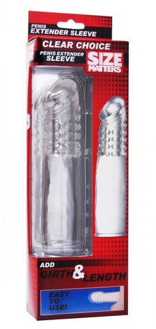 Size Matters Clear Choice Penis Extension Sleeve with Pleasure Nubs - Pumps, Extenders and Sleeves