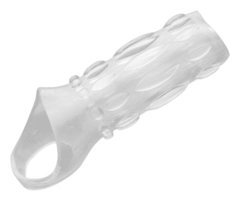 XR Brands Size Matters Instant Pleasure Enhancing Sleeve with Clear Texture - Pumps, Extenders and Sleeves