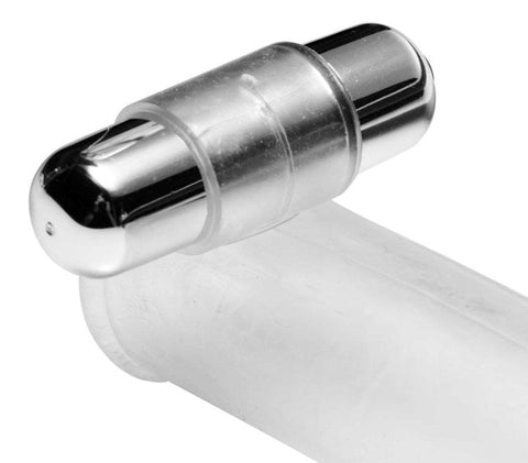 Size Matters Clear Sensations Penis Vibro Sleeve With Bullet Vibrating Enhancement - Pumps, Extenders and Sleeves
