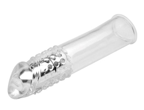 Size Matters Vibrating Penis Enhancer Clear Sensations with Ribbed Texture - Pumps, Extenders and Sleeves