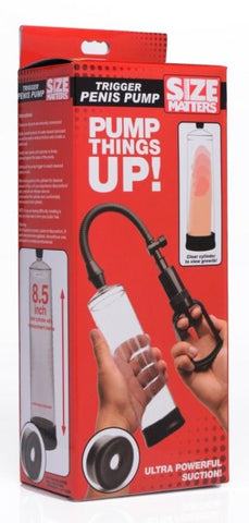 XR Brands Size Matters Trigger Penis Pump with Precision Control - Pumps, Extenders and Sleeves
