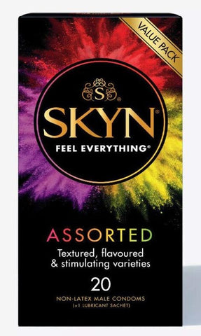 Ansell Skyn Assorted 20 Condoms Premium Non Latex Protection Variety - Condoms