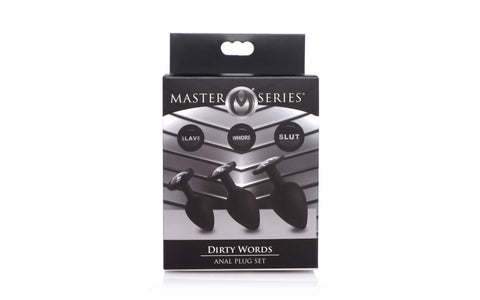 XR Brands Dirty Words 3 Piece Anal Plug Set - Butt Plugs