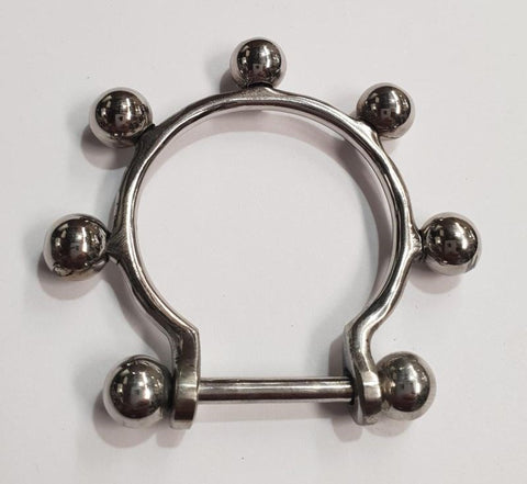 Hells Couture SoGou Frenulum Loop With 7 Barbells Stainless Steel - Cock Rings