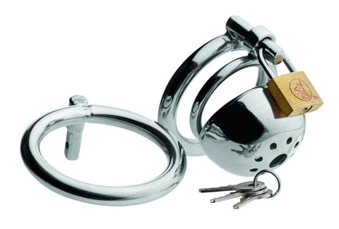 Dual-Ring Confinement Cage for Naughty Subs by XR Brands - Male Chastity