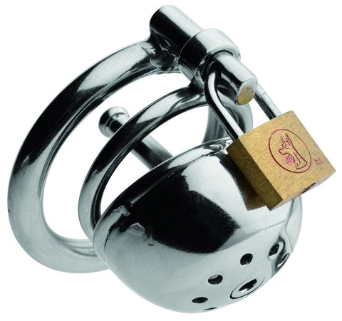 Solitary Plus Extreme Confinement Cage with Cum Thru Plug and Lock System - Male Chastity