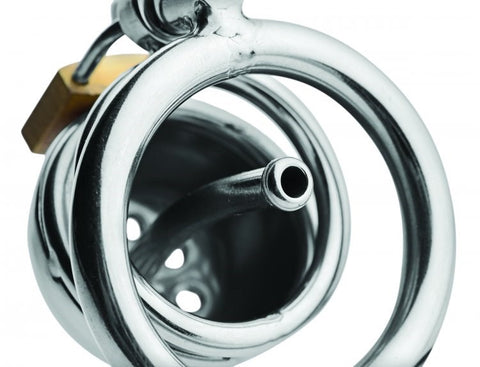 Solitary Plus Extreme Confinement Cage with Cum Thru Plug and Lock System - Male Chastity