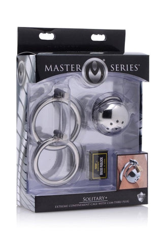 Solitary Plus Extreme Confinement Cage with Cum Thru Plug and Lock System - Male Chastity