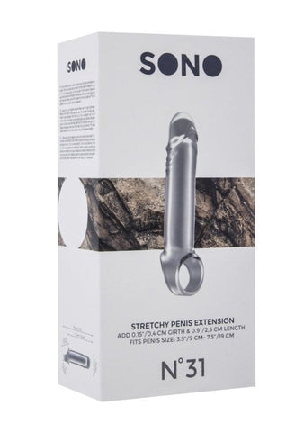 Shots Toys SONO No. 31 Stretchy Penis Extension Translucent Clear Design - Pumps, Extenders and Sleeves
