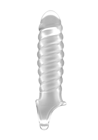 Shots Toys SONO No. 32 Stretchy Penis Extension Translucent Ribbed Texture - Pumps, Extenders and Sleeves