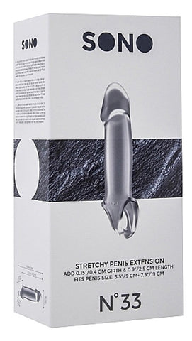 Shots Toys Sono No.33 Stretchy Penis Extension Translucent with Ball Strap - Pumps, Extenders and Sleeves