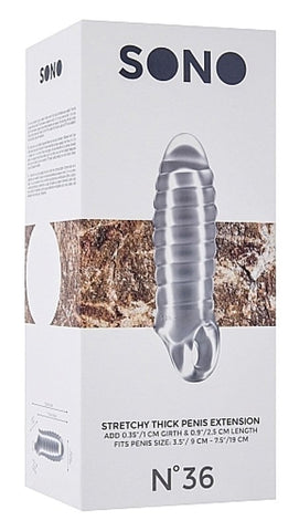 Shots Toys Sono No.36 Stretchy Thick Penis Extension Translucent TPE Material - Pumps, Extenders and Sleeves