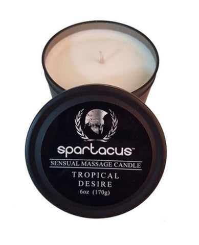 SPARTACUS Sensual Massage Candle Tropical Desire Natural Soy Wax Formula - Massage Oils and Lubricants