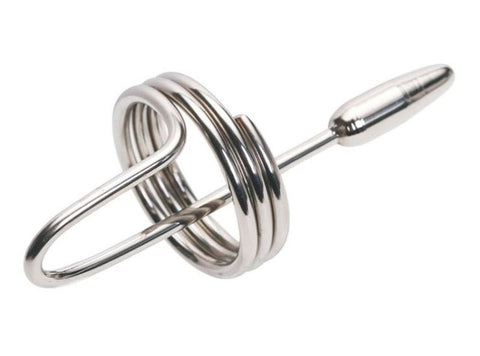 BDStyle Spinner Cock Plug with Rotating Steel Urethral Stimulation - Penis Plugs