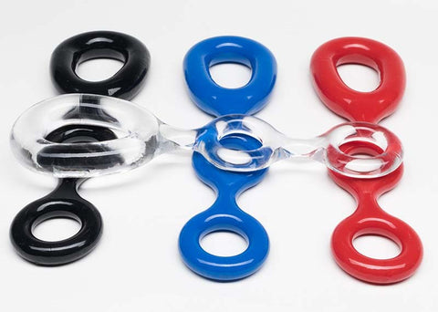 Sport Fucker 3 Way Multi Function Cock Ring Ball Stretcher TPR Rubber - Cock Rings